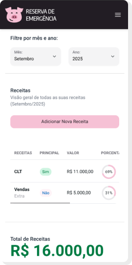 Centralize suas receitas